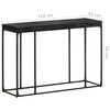 vidaXL Console Table Black Solid Acacia and Mango Wood, Powder-Coated Steel