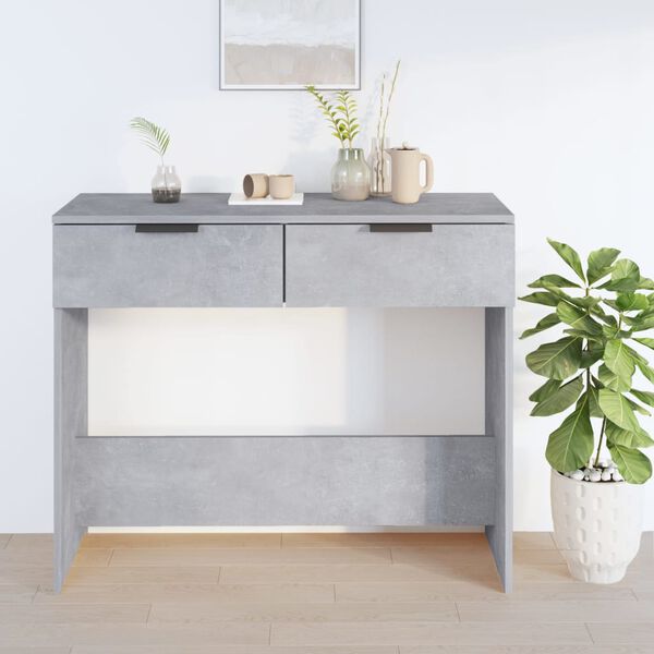 vidaXL Console Table Concrete Grey 35.4x14.2x29.5" Engineered Wood