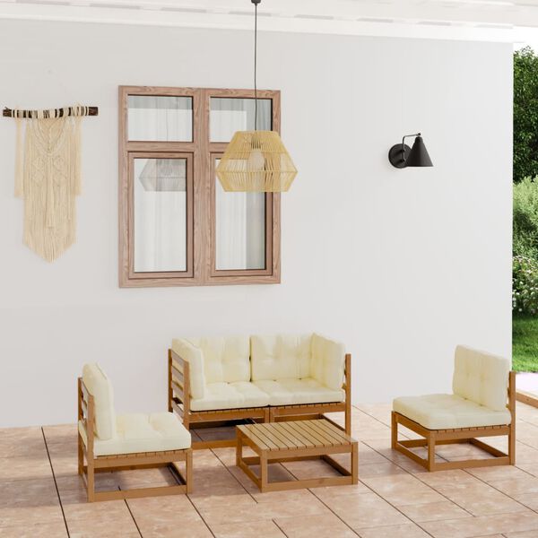 vidaXL Garden Lounge Set Honey brown Solid pinewood Modular