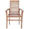 vidaXL Dining Chair Set of 6 Teak Solid Teak Wood Standard Stackable