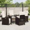 vidaXL Garden Dining Set with Cushion 5 pcs Brown Poly Rattan