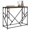 vidaXL Console Table Brown Oak Engineered Wood, Metal Medium