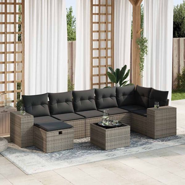 vidaXL Outdoor Sofa Set Grey