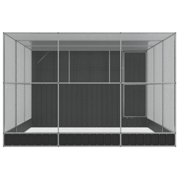 vidaXL Aviary Silver and Anthracite Galvanized steel Large Durable