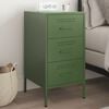 vidaXL Bedside Cabinet Olive Green Cold-rolled Steel Medium