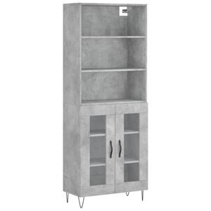 vidaXL Highboard Concrete grey Engineered wood, metal