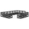 vidaXL Garden Lounge Set Black Solid Pinewood 13 Piece Set Modular