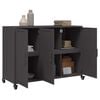 vidaXL Sideboard Black Cold-rolled steel Medium Cabinet Rectangular