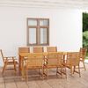 vidaXL Outdoor Dining Set Rich Warm Color Solid Acacia Wood Large