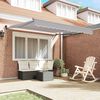 vidaXL Retractable Awning Light gray 137.80" x 98.43" fabric