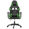 vidaXL Gaming Chair Black and Green Faux Leather