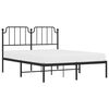 vidaXL Bed Frame Black Steel Double Bed Frame Rectangular Double Bed