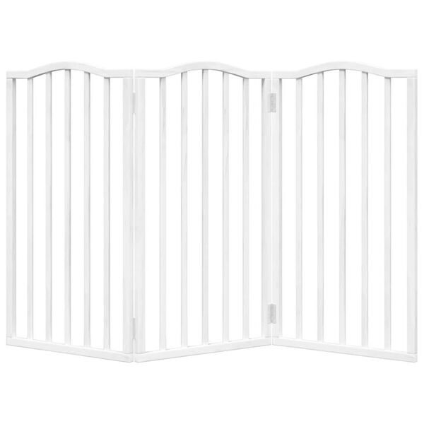 vidaXL Dog Gate Set of 3 White Poplar wood Medium Foldable Dog Gate