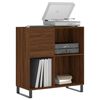vidaXL Record Cabinet Brown Oak Engineered wood and iron