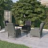 vidaXL Garden Dining Set Light grey and black