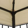 vidaXL Gazebo Cream, Black Polyester fabric, Steel 9.8 x 9.8 feet Gazebo