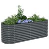 vidaXL Garden Raised Bed Gray Galvanized Steel Large Durable
