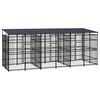 vidaXL Dog Kennel Black Powder-coated steel Large Heavy Weight Endurance