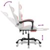 vidaXL Gaming Chair White and pink Faux leather, metal, plywood, foam