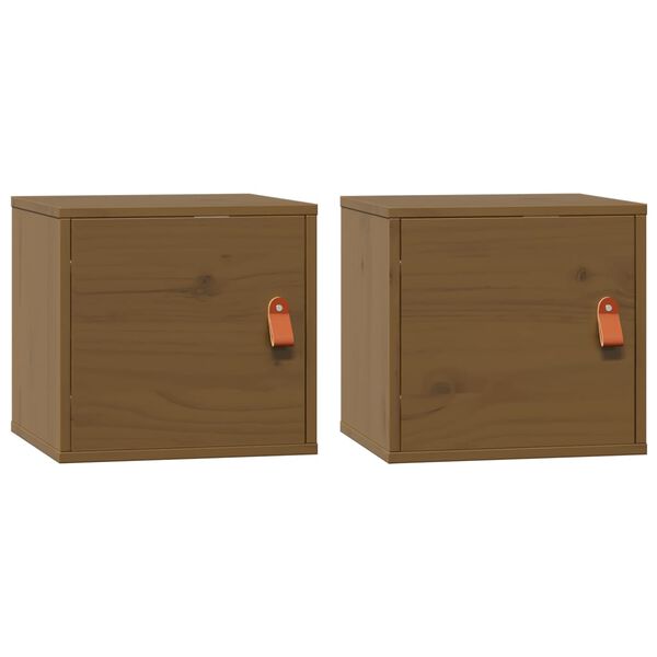 vidaXL Wall Cabinet Set of 2 Honey Brown Solid pine wood, engineered wood