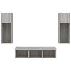 vidaXL 5 Piece TV Wall Units with LED Gray Sonoma Engineered Wood