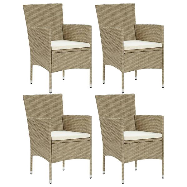 vidaXL 5 Piece Patio Dining Set Beige