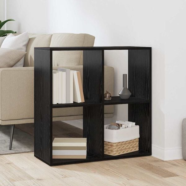 vidaXL Book Cabinet Black Oak 27.36 x 11.42 x 27.36 in Engineered Wood