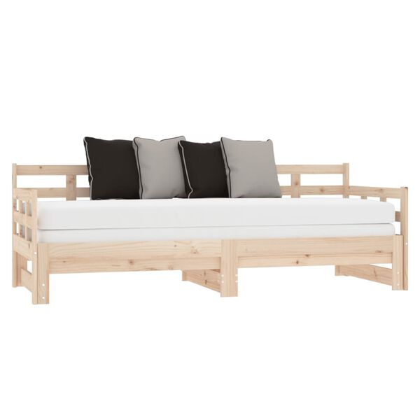 vidaXL Pull-out Day Bed Natural wood Solid Pine Wood