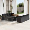 vidaXL Garden Sofa Set 11 pcs Black Poly Rattan