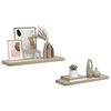 vidaXL Wall Shelf Set of 2 Oak Honeycomb MDF, metal 31.5 x 9.3 x 1.5 in