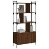 vidaXL Bookcase Brown Oak Engineered wood and steel Tall Bookcase