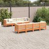 vidaXL Garden Sofa Set Wax brown, Cream Solid pine wood, Oxford fabric