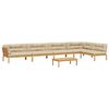 vidaXL Pallet Sofa Set Beige Solid Acacia Wood Large Modular