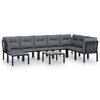 vidaXL Garden Lounge Set Black and Gray