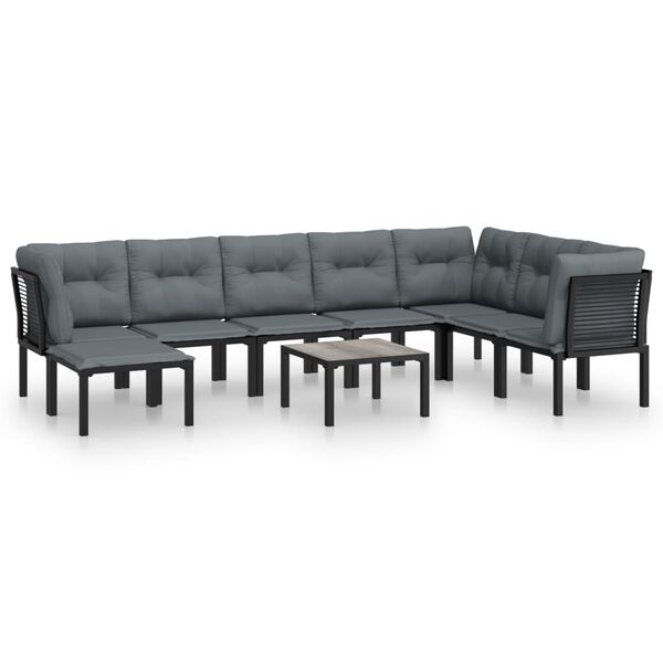 vidaXL Garden Lounge Set Black and Gray