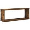 vidaXL Wall Cube Shelf Set of 4 Smoked oak Engineered wood Standard
