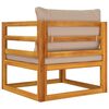 vidaXL Garden Chair Taupe Solid Acacia wood Medium Modular