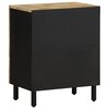 vidaXL Bedside Cabinet Black Solid rough mango wood, iron Standard