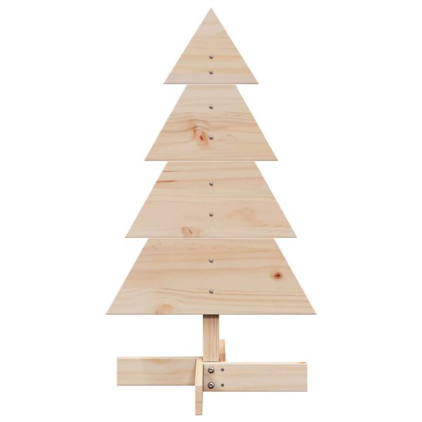 vidaXL Wooden Christmas Tree Natural Wood Solid Pine Wood Small