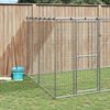 vidaXL Dog Kennel Silver Galvanized steel, PE 130.9 ft&sup2; Durable