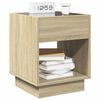 vidaXL Bedside Table Sonoma Oak Engineered wood, glass 15.7 in