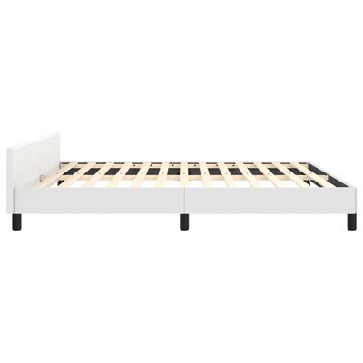vidaXL Bed Frame with Headboard White 72"x83.9" California King Faux Leather