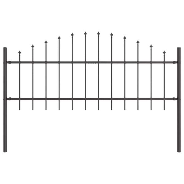 vidaXL Garden Fence Grey 170 x 140 cm Powder-Coated Steel