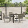 vidaXL Garden Dining Set with Cushion 5 pcs Grey Poly Rattan