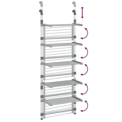 vidaXL 5-Tier Hanging Laundry Drying Rack Aluminum