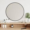vidaXL Wall Mirror Black Glass, PVC Wall Mounting Wall Mirror Circular