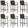 vidaXL Garden Bar Set Brown PE Rattan, Powder-Coated Steel Large