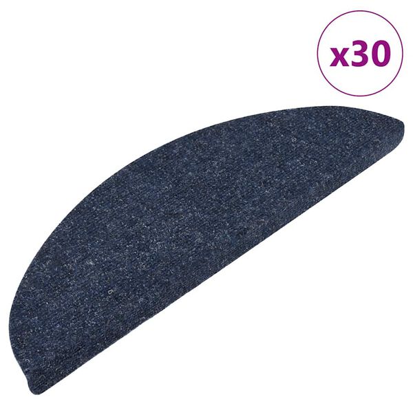 vidaXL Stair Mat Set of 30 Blue