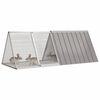 vidaXL Rabbit Cage Grey Galvanized Steel Large Rabbit Cage Triangular