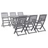 vidaXL Garden Dining Set Grey Solid Acacia Wood